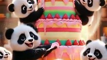Little Pandas Bake a Birthday Cake 🎂🐼 | Cute Panda Short Video