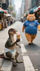 Cat Bullies Baby Dino, Gets a KAIJU-Sized Reality Check! 🦖