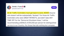 트럼프 "셧다운 기간 근무한 항공관제사에 1,400만 원 보너스" / YTN