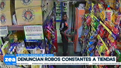 Sujeto roba bolsa de papas de una tienda de la alcaldía de Tlalpan