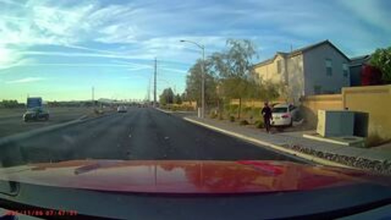 Car Crashes After Cutting Across Lanes