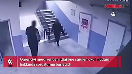 Öğrenciyi merdivenden ittiği öne sürülen okul müdürü hakkında soruşturma başlatıldı