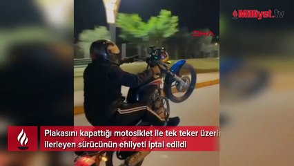 Motosiklet ile yaptığı hareket başına bela oldu! Ehliyeti iptal edildi