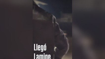 Llegada Lamine con la Selección