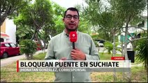En Chiapas, ejidatarios y pequeños productores bloquean un puente fronterizo con Guatemala