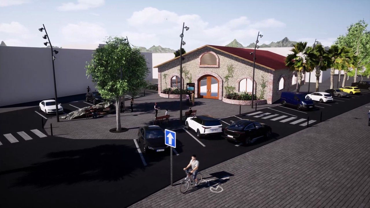 Halle au  village place de la mairie de Saint-Cyprien 66750