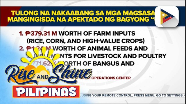 D.A., nakahanda ang mga tulong sa mga apektadong magsasaka at mangingisda matapos ang pananalasa ng Bagyong #UwanPH