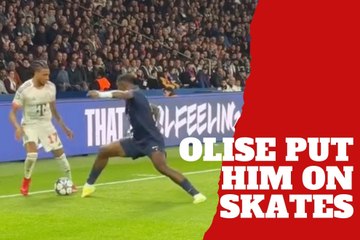 Bayern Munich star Michael Olise puts PSG defender Willian Pacho on skates