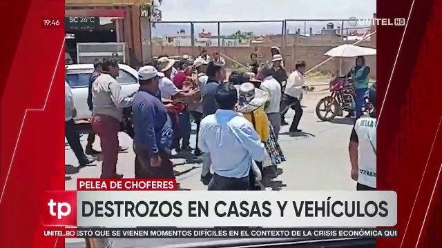Video: Brutal pelea entre chóferes deja al menos 5 heridos y 10 vehículos afectados en Cochabamba