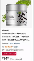 New .Chaism Ceremonial Grade Matcha Green Tea Powder - Premium First Harvest USDA Organic Gluten-Free Vegan, 100% Pure
