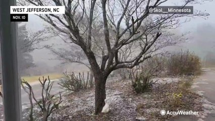 Rare November snow falls across the Southeast
