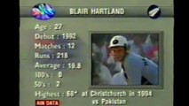 Blair Hartland 8 off 25 Balls 38 Mins 1 Four vs India 3rd Match, Vadodara, October 28, 1994 Wills World Series