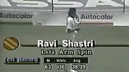 Ravi Shastri 1 for 58 in 27 overs 8 Mdns vs West Indies First Innings 3rd Test at Port of Spain, Apr 15 1989