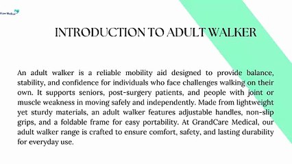 Adult Walker Enhancing Mobility, Safety, and Independence