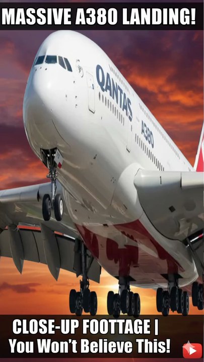 MASSIVE Qantas A380 TOUCHDOWN! ✈️🔥 | Epic Landing in 4K 🛬 #AviationPower
