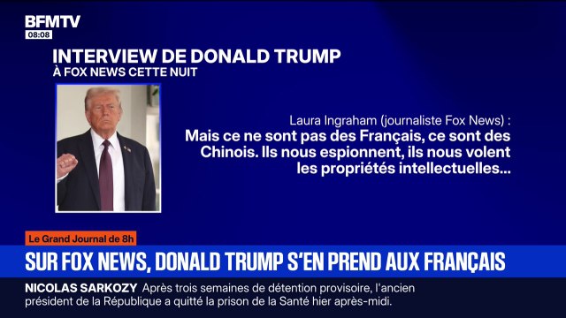 Accueil des étudiants étrangers aux États-Unis: Nous avons eu beaucoup de problèmes avec les Français , déclare Donald Trump sur Fox News