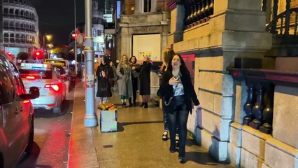 Crazy Skeleton jumping on people prank