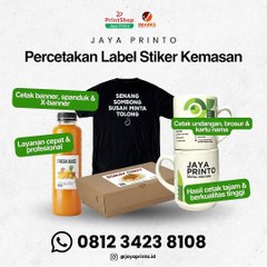 Hub. 0812-3423-8108, Percetakan Stiker Label Kemasan Makanan Cepat Murah Jaya Print