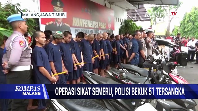 Operasi Sikat Semeru Polresta Malang Kota, 51 Tersangka Dibekuk!