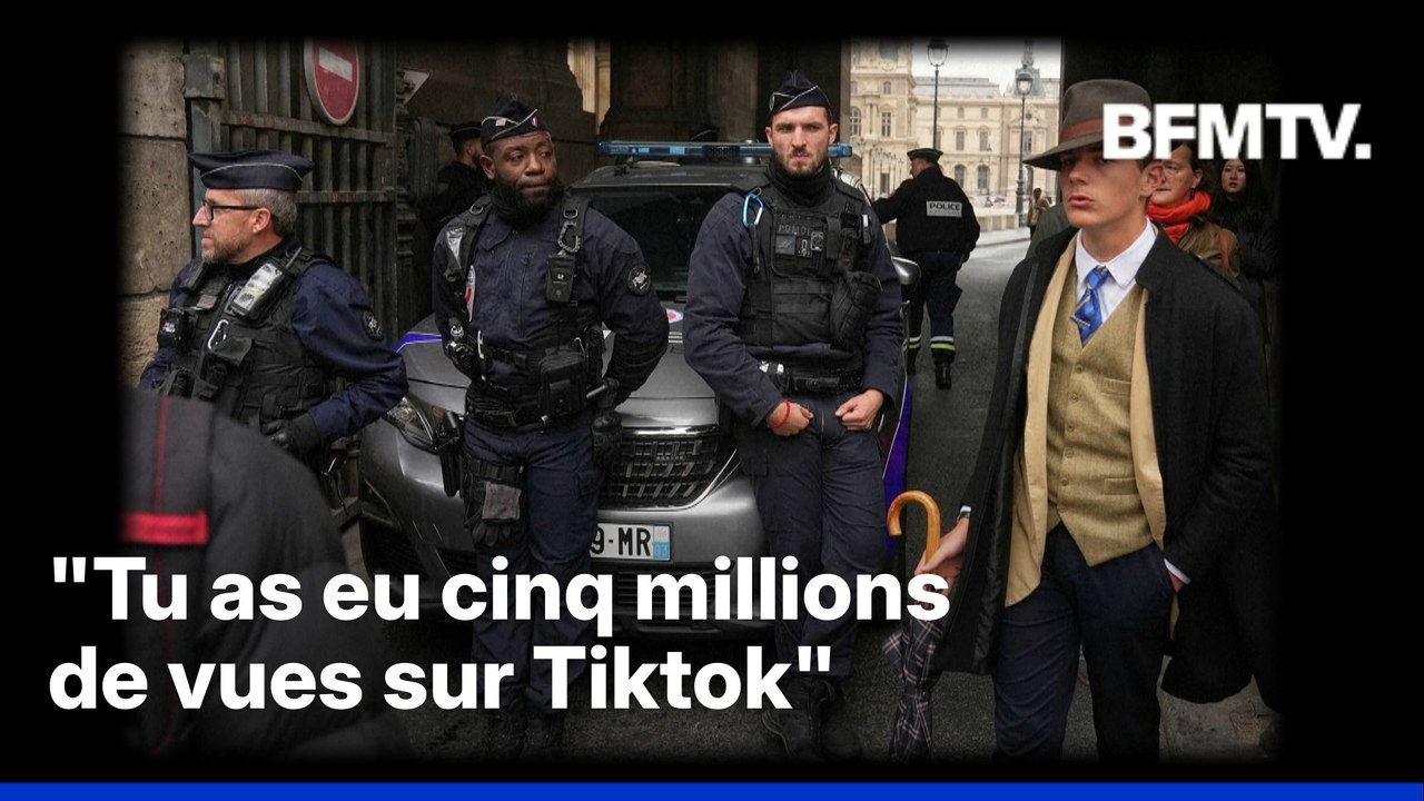 Cet adolescent est surnommé "French detective" sur les réseaux sociaux après une photo prise devant le Louvre juste après le cambriolage