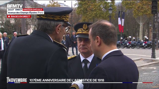 11-Novembre: le Premier ministre, Sébastien Lecornu, est arrivé avenue des Champs-Élysées et a rejoint les autres personnalités politiques présentes