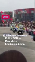 Police Officer Rams Into Children in China