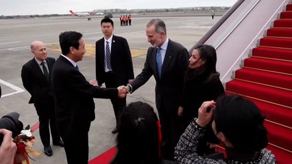 llegada de los reyes de España a Chengdú, capital de la provincia china de Sichuan