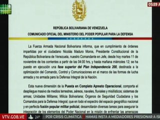 Comunicado | FANB ejecuta fase superior del Plan Independencia 200 para la defensa nacional