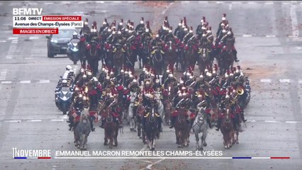 11-Novembre: Emmanuel Macron remonte les Champs-Élyséss