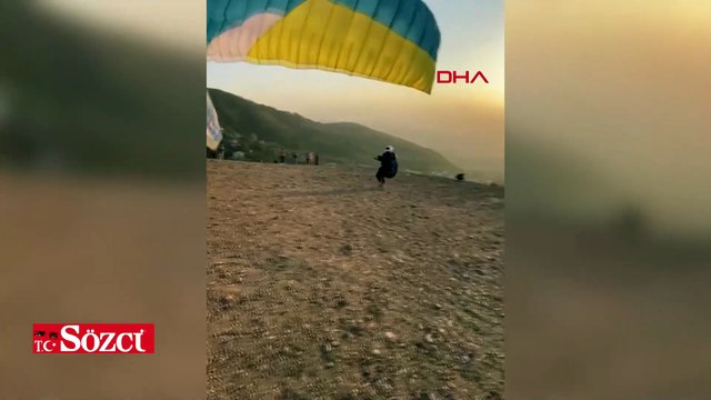 Yamaç paraşütçüsü kalkış sırasında kaza geçirdi