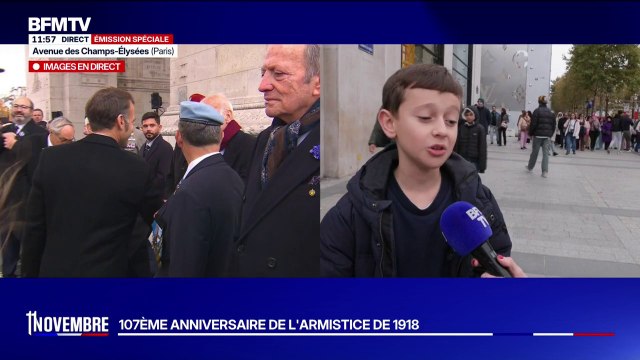 11-Novembre: Louis, âgé de 10 ans, assiste à toutes les commémorations historiques et récolte des écussons