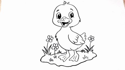 How To Draw A Duck Easy | Cute Duck Drawing | Easy Drawing Tutorial