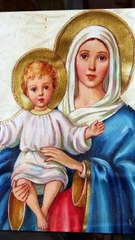 Viejas postales Navideñas - La Virgen y el Niño Jesús
