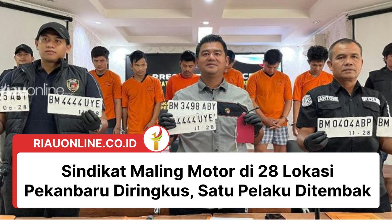 Sindikat Maling Motor di 28 Lokasi Pekanbaru Diringkus, Satu Pelaku Ditembak