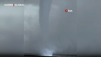 Bozcada açıklarında korkutan hortum kamerada!