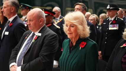 Camilla observes two minute silence to mark Armistice Day