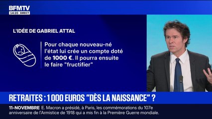 Pour financer les retraites, Gabriel Attal propose de verser 1.000 euros à chaque nouveau-né