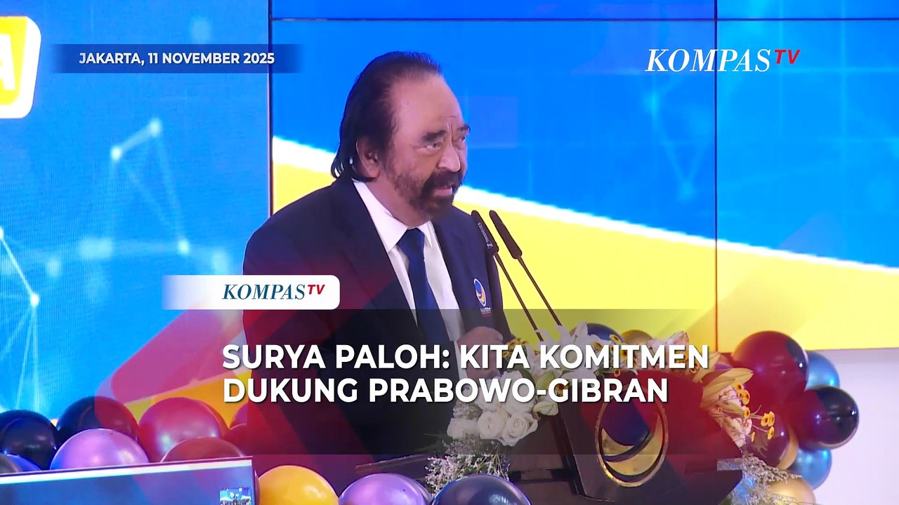 Surya Paloh di HUT Nasdem: Partai Tetap Dukung Prabowo-Gibran, Mudah-mudahan Konsisten