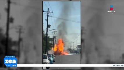 Explota camión que transportaba cinco tanques de gas en Mexicali