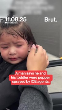 A man says he and his toddler were pepper sprayed by ICE agents.