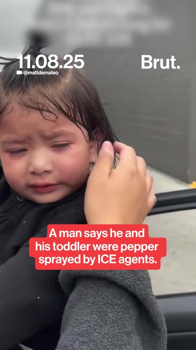A man says he and his toddler were pepper sprayed by ICE agents.