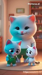 cat family first develops wings than dark energy swirls around them as they transform into an anime-style Halloween hero wearing a sleek, dark mask with glowing red eyes