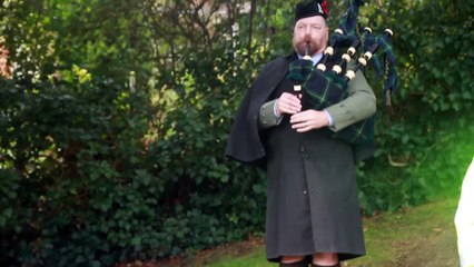 'Amazing Grace' is played by a piper as Minehead marks Armistice Day, filmed by George Ody.