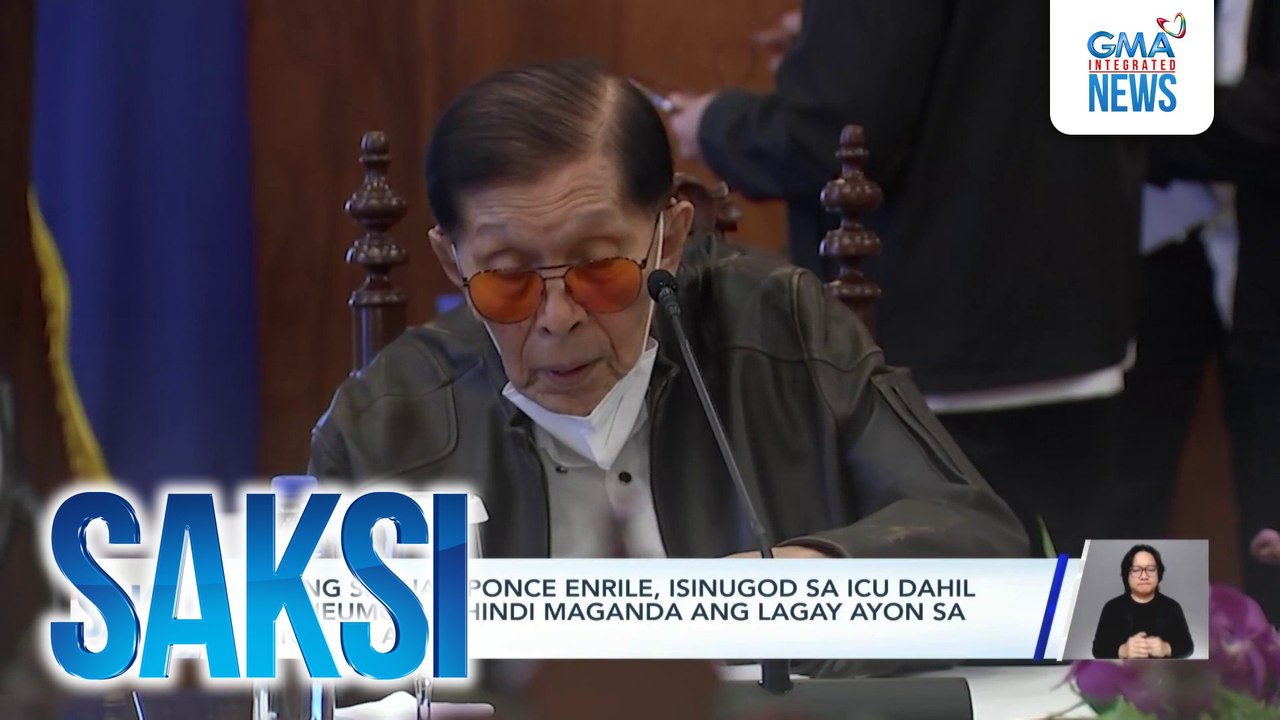 Dating SP Juan Ponce Enrile, isinugod sa ICU dahil sa pneumonia; hindi maganda ang lagay ayon sa kanyang anak | Saksi