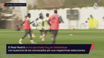 Rüdiger y Tchouameni se ejercitan de manera individual sobre el césped en Valdebebas