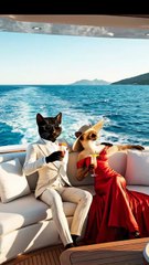Romantic Cats on a Yacht Date | Cute Cat Couple in Love at Sea | Funny & Adorable Cat Story