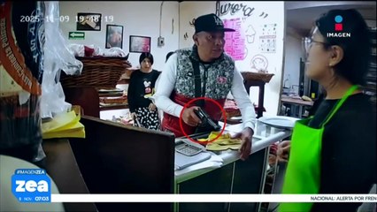 Sujeto asalta panadería de Chalco en menos de un minuto