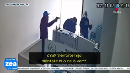 Sujetos asaltan funeraria a plena luz del día en Uruapan, Michoacán