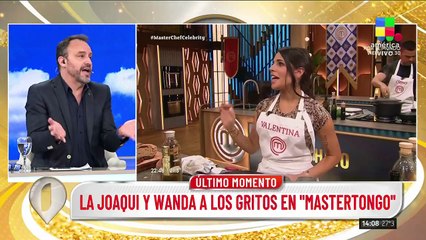 Wanda Nara y La Joaqui a los gritos en MasterChef Celebrity