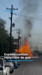 Explota camión repartidor de gas